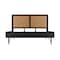 Armen Living Saratoga 4 Piece King Bedroom Set in Black Acacia Wood and Rattan SETSRBDKG4A - alternate 2